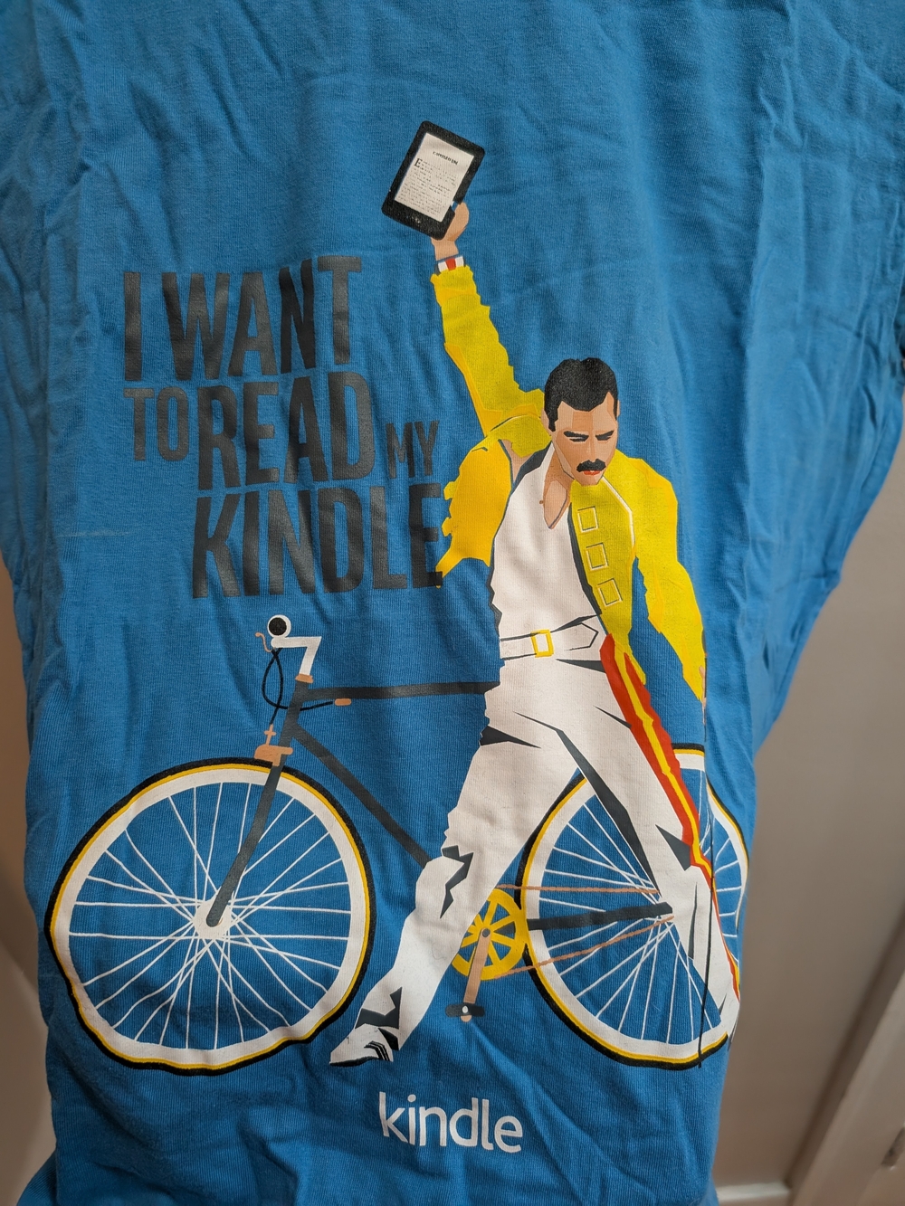 Amazon Kindle I Want to Read My Kindle Freddie Mercury graphic tee